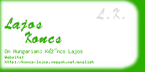 lajos koncs business card